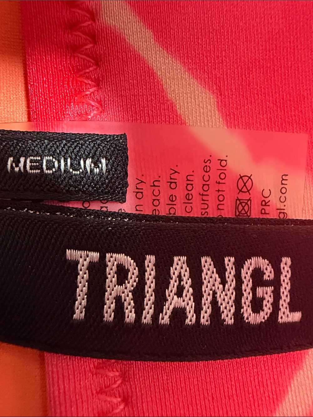 TRIANGL Bikini bottom EUC NEON PINK size medium neoprene swim wear - Picture 2 of 3